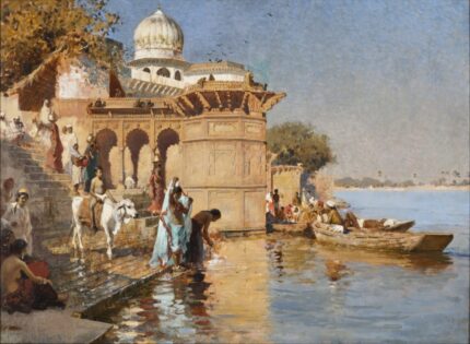 Edwin Lord Weeks 1880 Along the Ghats, Mathura; Oil on Canvas; 99.06 x 78.74 cm