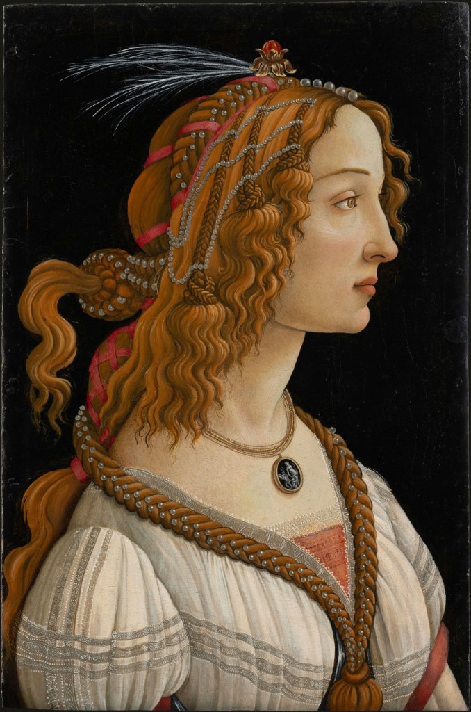 Sandro Botticelli 1480-85 Portrait of Simonetta Vespucci as Nymph; Mixed technique on poplar; Städel Museum, Frankfurt am Main, Germany; 54 x 81.3 cm
