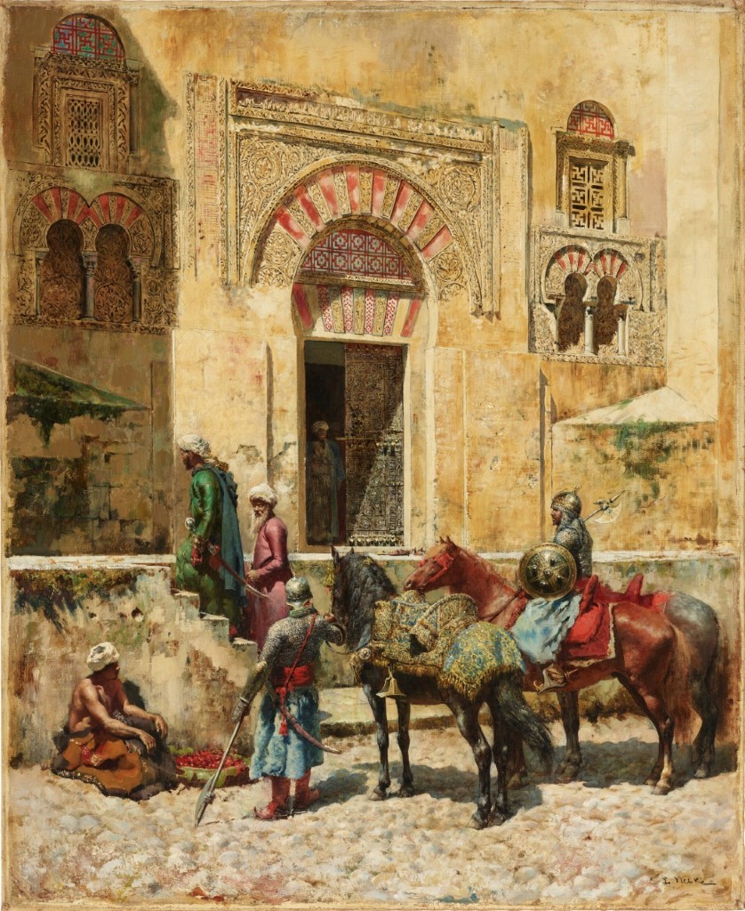 Edwin Lord Weeks 1880 Entering The Mosque; Oil on canvas; Signed 'EL Weeks' lower right; 82.6 x 101 cm