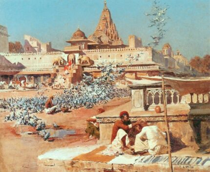 Edwin Lord Weeks 1882-83 Feeding the Sacred Pigeons, Jeypore; Oil on canvas