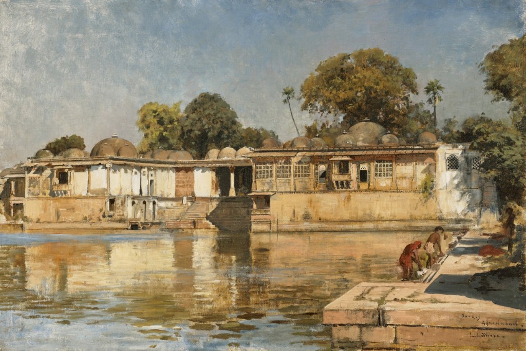 Edwin Lord Weeks 1882 Tomb of the Sultans & Lake at Sarkej, near Ahmedabad; Oil on canvas; Signed 'Sarkej, Ahmedabad EL Weeks' lower right; 76.8 x 51.4 cm