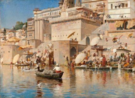 Edwin Lord Weeks 1883-85 On the River Ganges, Benares; Oil on canvas; 39.7 x 28.7 cm