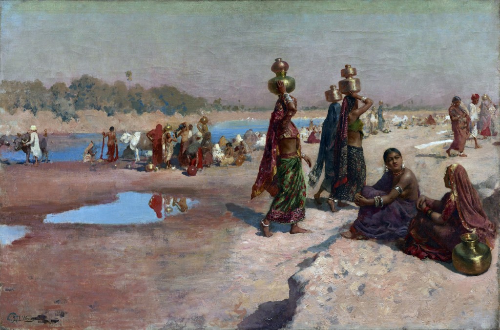 Edwin Lord Weeks 1885 Water Carriers of the Ganges; Oil on canvas; Signed lower left; 92.71 x 61.6 cm
