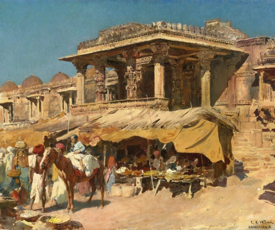 Edwin Lord Weeks 1880s The Market in Ahmedabad, India; Oil on canvas; 55.2 x 46.4 cm