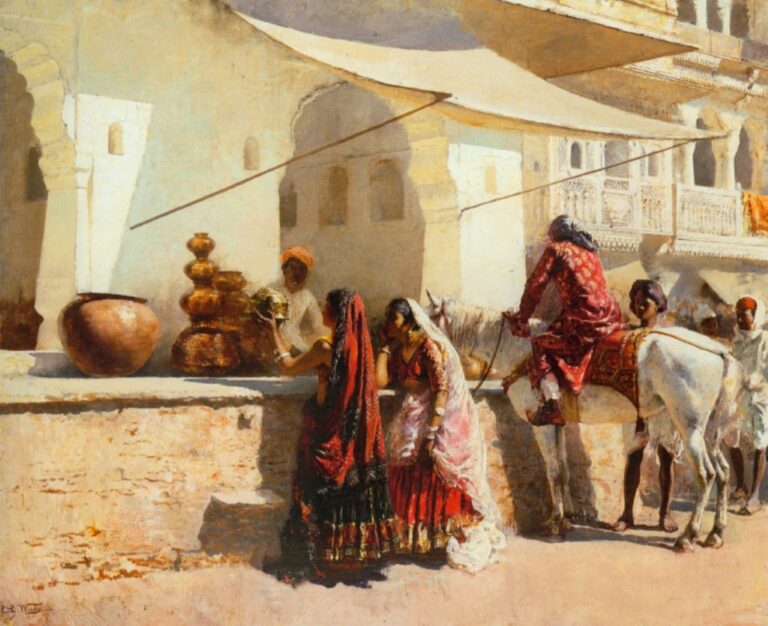 Edwin Lord Weeks 1887 A Street Market Scene, India (probably Udaipur, Rajasthan); Oil on canvas; 74 x 60.5 cm