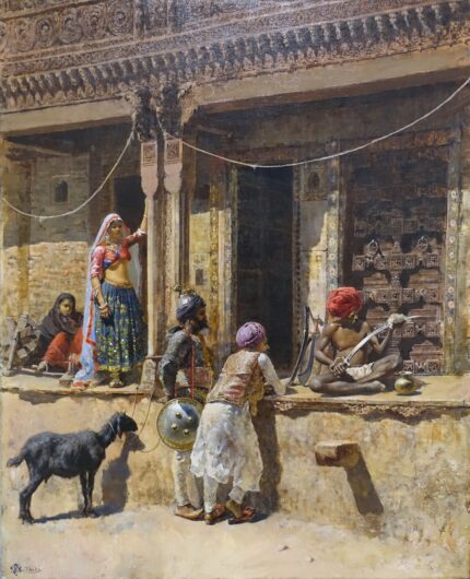 Edwin Lord Weeks 1888-90 The Soldier of The Rajah Coming to The Sword Sharpener of Ahmedabad; Oil on canvas; Portland Museum of Art, Maine, US