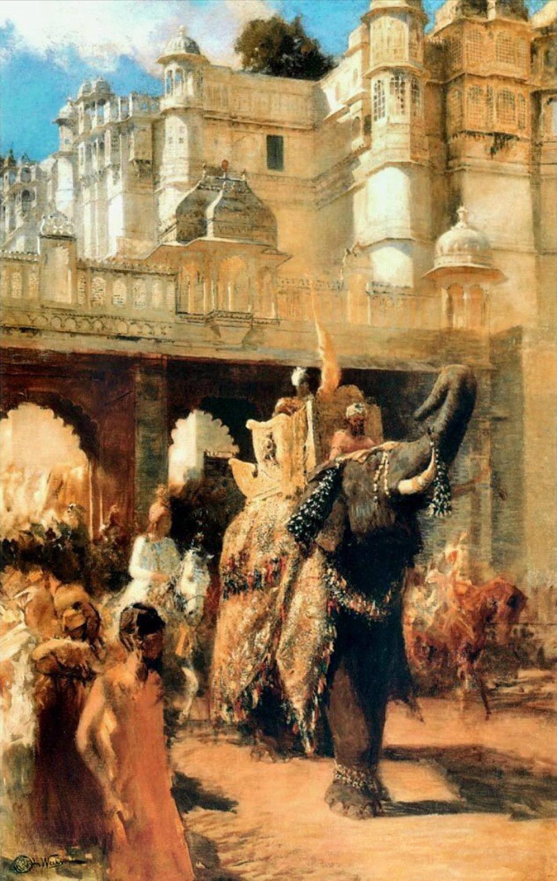Edwin Lord Weeks 1895-1902 Royal Procession of Maharana of Mewar; Oil on canvas