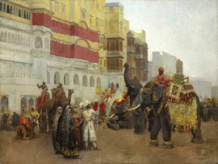 Edwin Lord Weeks 1895-1903 A Fête Day at Bekanir - Beloochistan; Oil on canvas; Signed 'EL Weeks' lower right; 187.3 x 141.3 cm