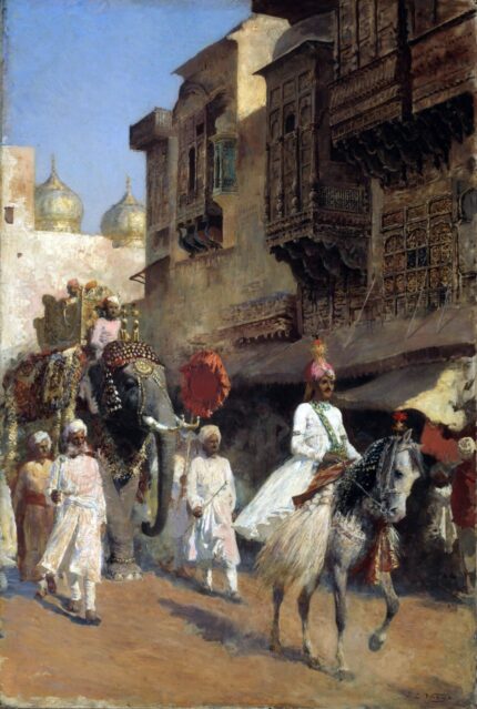 Edwin Lord Weeks 1895 Indian Prince & Parade Ceremony; Oil on canvas; Syracuse University Art Galleries, Syracuse, NY, US; 52 x 76.9 cm