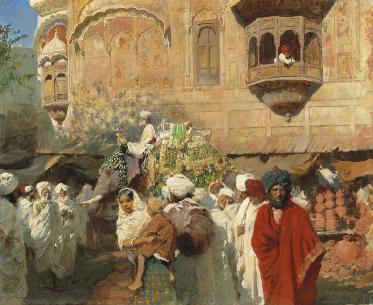 Edwin Lord Weeks A Street in Jodhpur, India; Oil on canvas; Signed 'EL Weeks' (lower right); with the artist's posthumous sale stamp (back); 61 x 50.5 cm GBP97,250 Christies June 2012