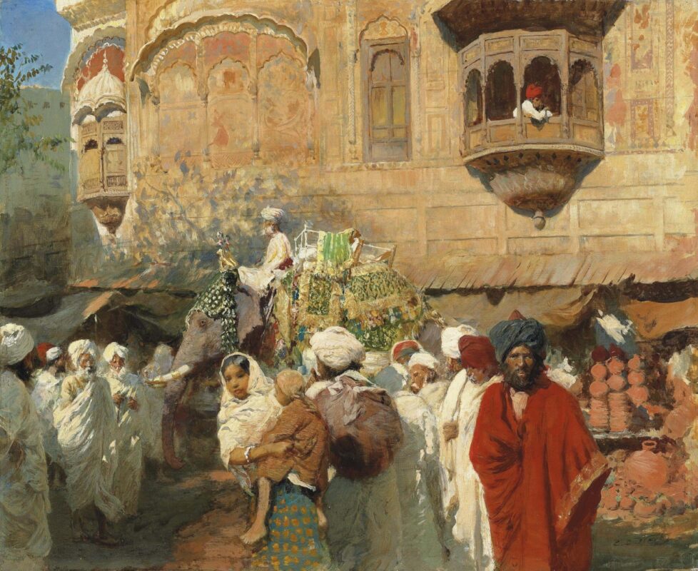Edwin Lord Weeks A Street in Jodhpur, India; Oil on canvas; Signed 'EL Weeks' (lower right); with the artist's posthumous sale stamp (back); 61 x 50.5 cm GBP97,250 Christies June 2012