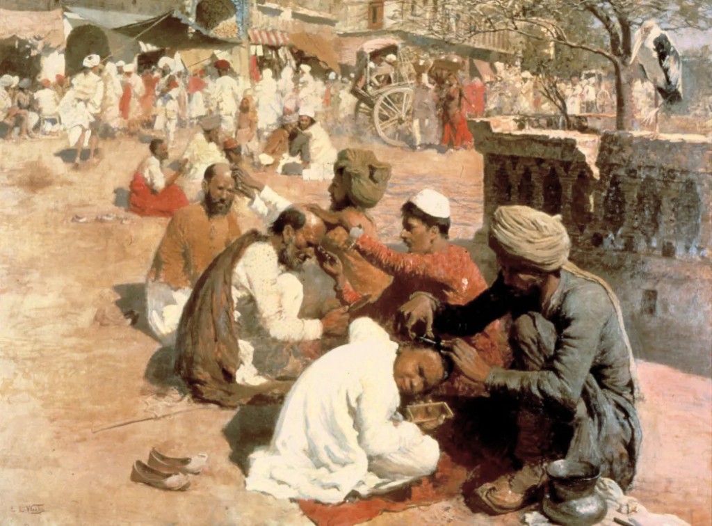Edwin Lord Weeks Indian Barbers, Saharanpore, India; Oil on canvas; 190.5 x 142.9 cm