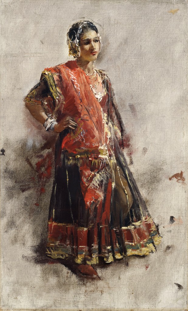 Edwin Lord Weeks Indian Dancing Girl; Oil on canvas; 24.8 x 41 cm