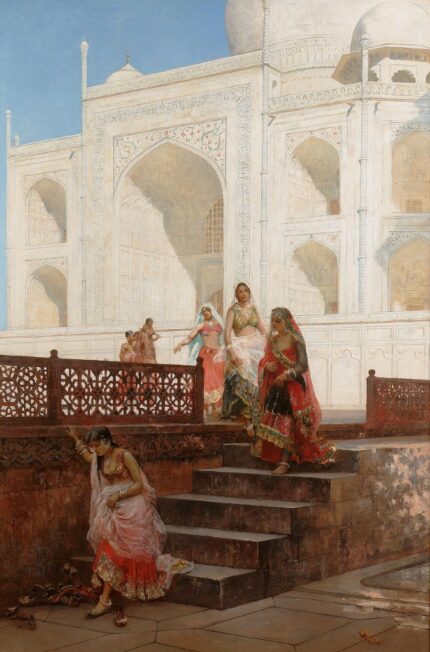 Edwin Lord Weeks Nautch Girls emerging from the Taj Mahal; Oil on canvas; 68 x 100 cm