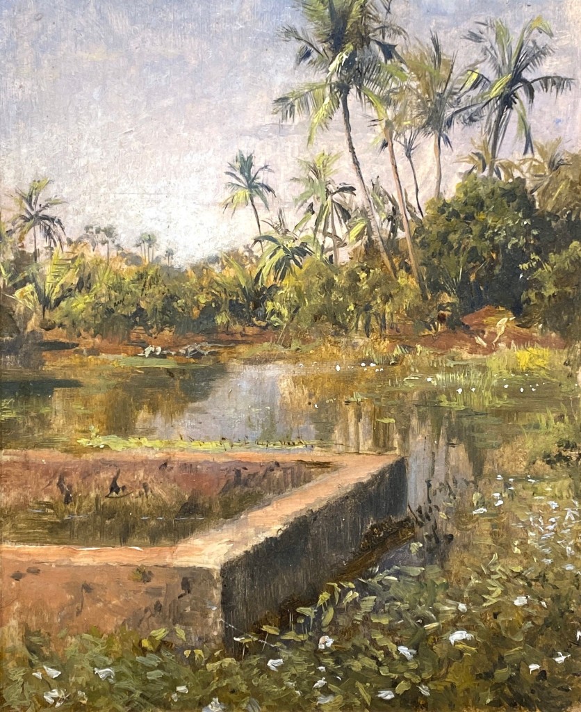 Edwin Lord Weeks Sacred Lake, Bombay; Oil on board; 22.3 x 26.6 cm