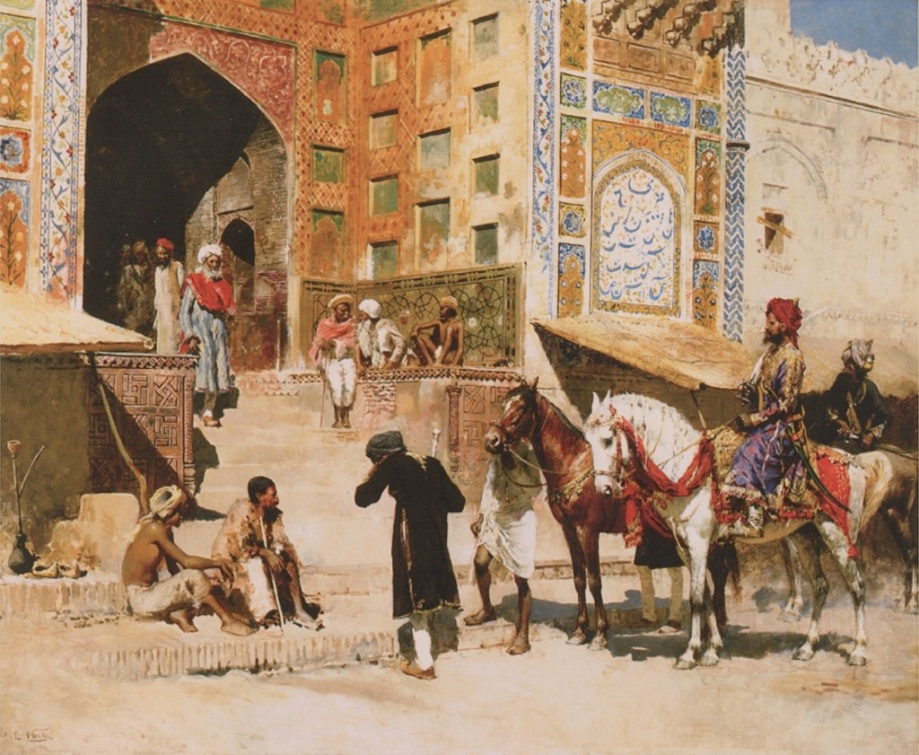 Edwin Lord Weeks Steps of the Mosque Vazir Khan, Lahore; Oil on canvas; Signed 'EL Weeks' lower left; 81.3 x 66 cm
