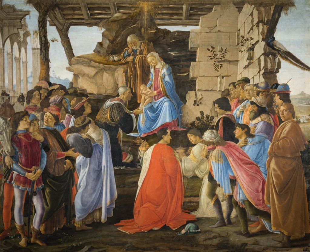 Sandro Botticelli 1470-75 Adorazione dei Magi (Adoration of the Magi); Tempera Grassa on Wood Panel; The Uffizi Gallery, Florence, Italy; 137 x 111 cm