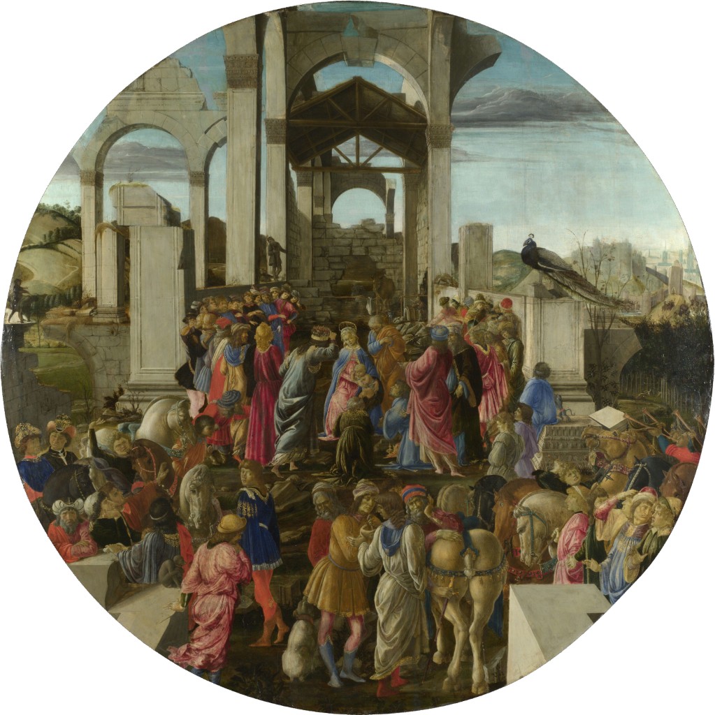 Sandro Botticelli 1470-75 The Adoration of the Kings; Egg tempera on wood; The National Gallery, London, UK; Dia 130.8 cm
