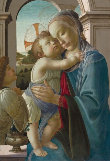 Sandro Botticelli 1475-85 Virgin & Child with an Angel; Tempera on panel; Art Institute of Chicago, US; 59.1 x 85.8 cm