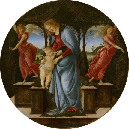Sandro Botticelli 1485-95 Virgin & Child with Two Angels; Tempera on panel; Art Institute of Chicago, US; Dia 34.4 cm