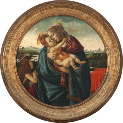 Sandro Botticelli 1490 Virgin & Child with Saint John the Baptist; Tempera, oil & gold on panel; The Clark Art Institute, Williamstown, US; Dia 88.6 cm
