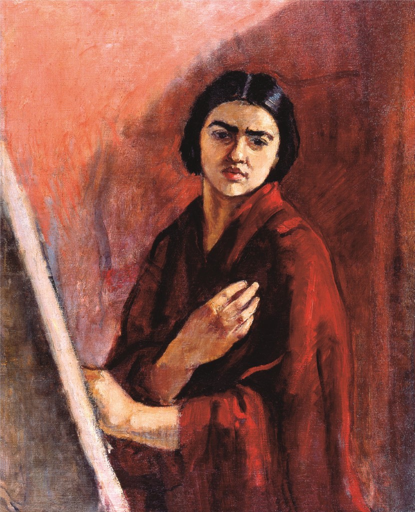 Amrita Sher-Gil 1930 Self-Portrait with Easel; Oil on Canvas; 82.5 x 90.5 cm