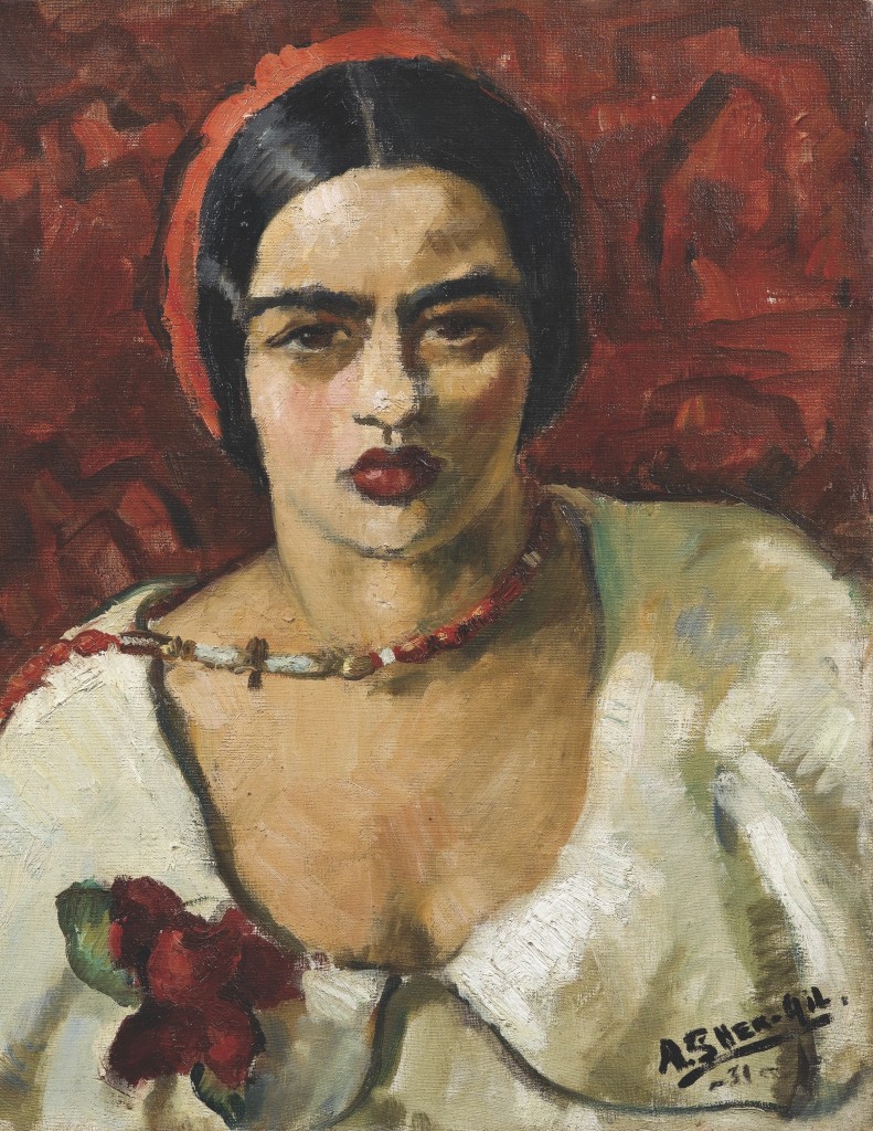 Amrita Sher-Gil 1931 Untitled (Self-Portrait); Oil on canvas; Signed 'A Sher-Gil 31' lower right; 46 x 55 cm