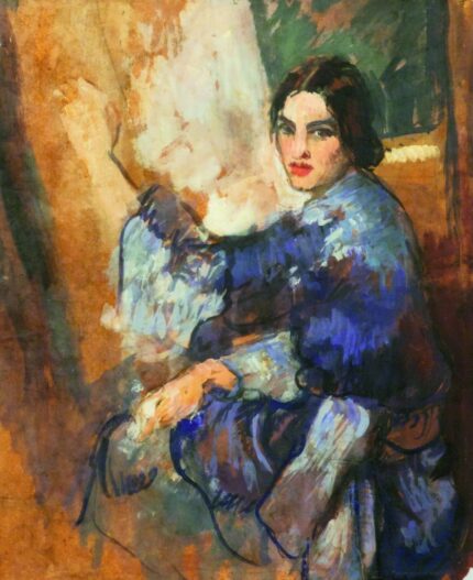 Amrita Sher-Gil 1931 Untitled (Self-Portrait); Oil on canvas; Signed 'A Sher-Gil 31' lower right; 46 x 55 cm