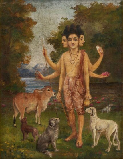 Raja Ravi Varma Dattatreya; Oil on canvas; 38.4 x 50.2 cm